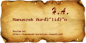 Hanuszek Aurélián névjegykártya